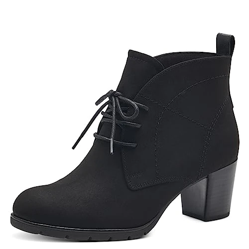 Offerta a tempo: MARCO TOZZI Stivaletti Donna con Lacci Eleganti con Tacco a Blocco, Black, 39 EU - 8% da 59.95 € a 54.95 €