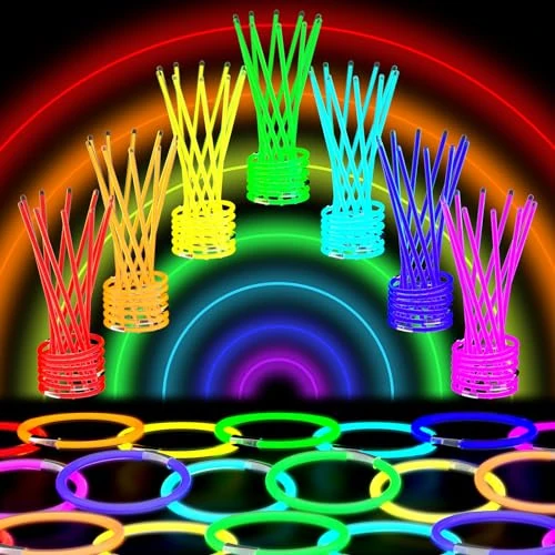 Offerta a tempo: Relota 120pcs Braccialetti Luminosi, Collane neon,Lunghezza 20 cm per feste - 0.00% da 10.99 € a 10.99 €