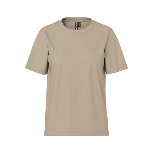 Offerta a tempo: Pieces Maglietta da Donna Pcria SS Solid Tee Noos BC, Visone Argenteo, S - 29% da 16.99 € a 12.08 €