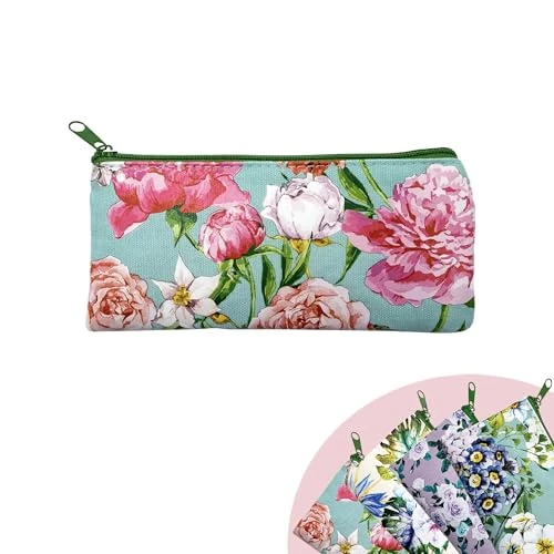 Pigna Nature Flowers Pencil Case, Green