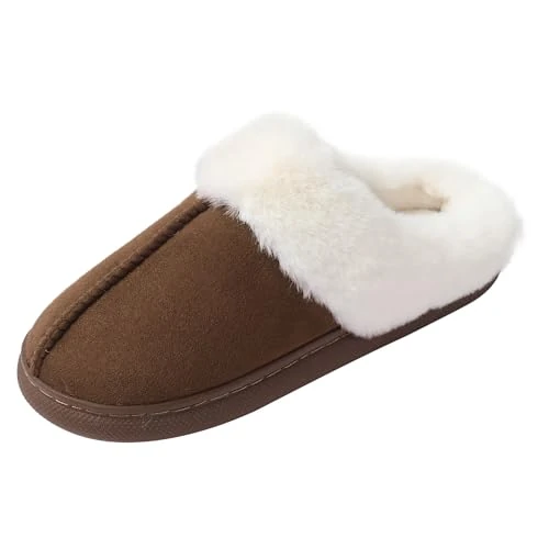 Offerta a tempo: JOMIX Pantofole Donna Invernali Comode Ciabatte Pelose Calde Scamosciata - 43% da 20.95 € a 11.90 €