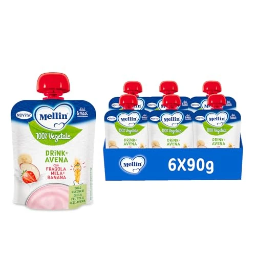Offerta a tempo: MELLIN Merenda 100% Vegetale, Pouch Avena — 13% da 7,49 € a 6,49 €