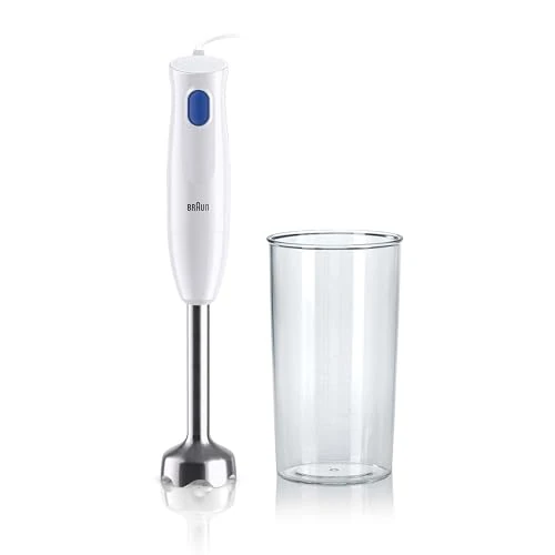 Offre limitée : Braun MultiQuick 1 MQ10.001M, Mixeur Plongeant Extra Léger, Pied Mixeur en Acier Inoxydable, Système EasyTwist, Pièces Lavables au Lave-vaisselle, Verre Doseur de 600 ml sans BPA, 450W, Blanc de 22.90 EUR à 22.90 EUR (remise 0%)