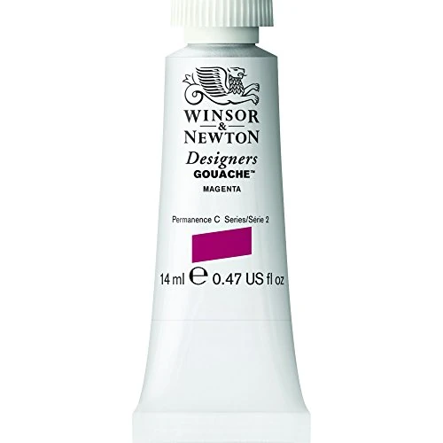 Winsor & Newton 8840541 Designer Gouache - Magenta, 14 ml Tube - Matte Opaque Gouache Paints, Ideal for Gouache Painting, Brilliant, Lightfast Colours with Great Coverage