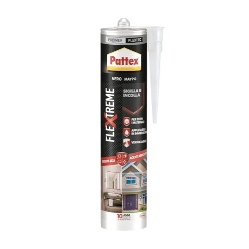 Pattex Flextreme, Sigillante Elastico, Per interni ed esterni, Multimateriale ad Elevate Prestazioni, Sigillante polimerico Nero, Cartuccia da 280ml