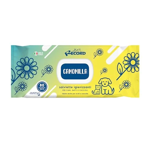 Record Lingettes hygiéniques humides pour chiens et chats. Lingettes pour chien et chat Lot de 80 lingettes pour animaux de compagnie pour poils pattes museau et yeux respectent la peau et le pH.