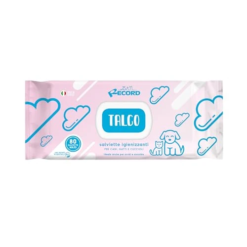 Record Lingettes hygiéniques humides pour chiens et chats. Lingettes pour chien et chat - Lot de 80 lingettes pour animaux de compagnie, pattes, museau et yeux - Respectent la peau et le pH - Aroma