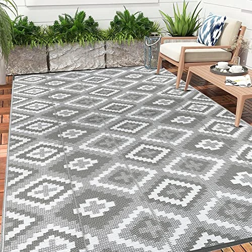 Offerta a tempo: Enyhom Grande Tappeto Esterno Impermeabile 180 x 270 cm, Durevole Tessuto Tappeto da Esterno in Plastica Resistente ai raggi UV Tappeto da Giardino per Esterni, Camper, Campeggio, Terrazze, Giardino - 15.43% da 79.99 € a 67.65 €