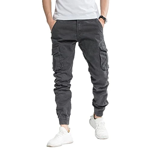 TONY BACKER Casual broek voor heren, cargobroek, vintage, G6551, Grijs, 48 NL/W