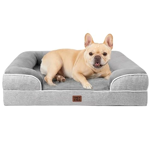 EHEYCIGA Orthopedisch Hondbed voor Kleine Honden, Memory Foam Hondenmand voor Middelgrote Honden, Wasbaar Hondensofa Waterdicht Antislip, Hundecouch met Hoge Rand