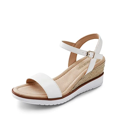 Limited-time offer: DREAM PAIRS Womens Espadrille Wedge Sandals Open Toe Ankle Strap Slingback Platform Sandals,Size 3.5,WHITE,SDPW2342W-E from 25.49 £ to 24.55 £ (save 3.69%)