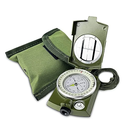 Zeitlich begrenztes Angebot: Gvolatee Kompass Militär Marschkompass mit Tasche für Camping, Wanderung, wandern Wasserdicht Wandern Militär Navigation Kompass mit Fluoreszierendem Design von 11.49 € auf 11.49 € (0.00% Rabatt)