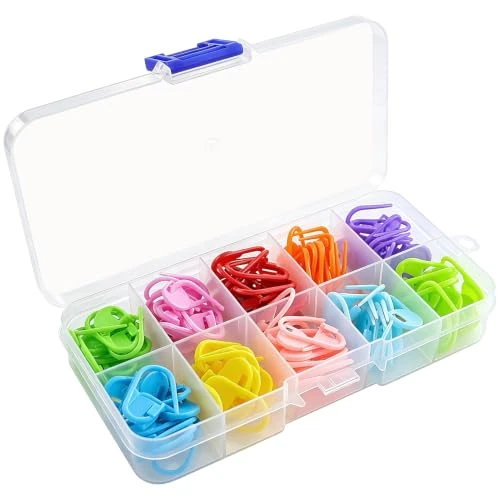 Limited-time offer: LAMXD Knitting Marker, 130 Pieces Crochet Markers, 10 Colors Rings Knitting Markers, Lockable Stitch Markers, Crochet Knitting Marker for Crocheted and Knitted Projects, with Box from 10.22 £ to 10.22 £ (save 0.00%)