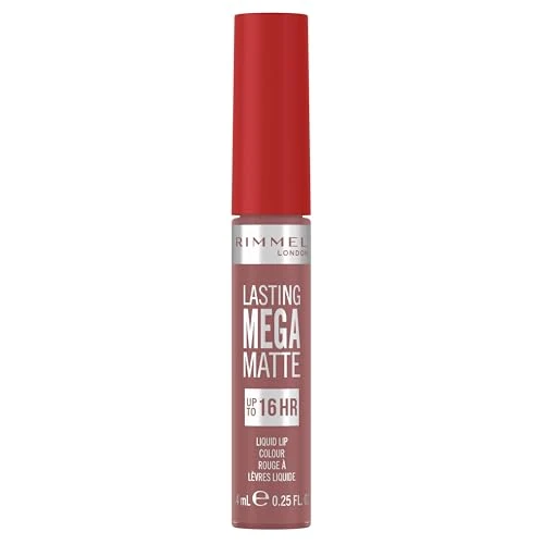 Offerta a tempo: Rimmel London Rossetto Liquido Lasting Mega Matte, Rossetto Liquido a Lunga Durata per Labbra Morbide con Finish Mega Matte, Formula Vegana con Squalane e Olio di Cocco - 110 Blush, 7.4ml - 52% da 13.50 € a 6.54 €