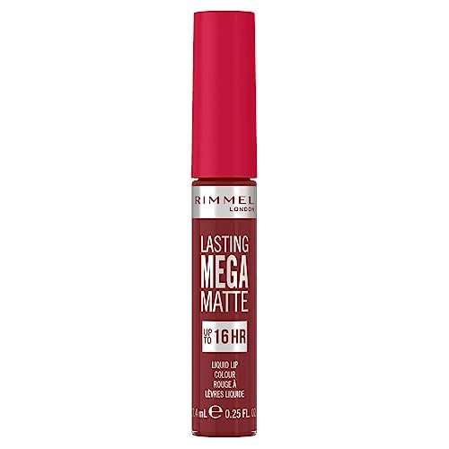 Offerta a tempo: Rimmel London Rossetto Liquido Lasting Mega Matte, Rossetto Liquido a Lunga Durata per Labbra Morbide con Finish Mega Matte, Formula Vegana con Squalane e Olio di Cocco - 930 Ruby Passion, 7.4ml - 42% da 13.50 € a 7.80 €