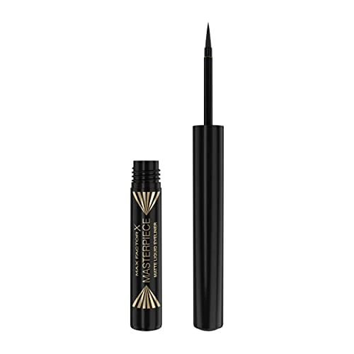 Offerta a tempo: Max Factor Eyeliner Liquido Masterpiece Matte, Formula Vegan, No Transfer e Water Resistant Fino a 12 Ore, Finish Matte, Black, 1.7ml - 33% da 10.74 € a 7.21 €
