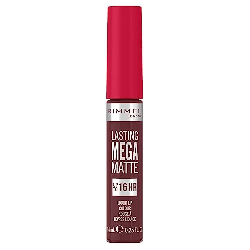 Oferta limitowana: Rimmel London Mega matowa pomadka w płynie, długotrwała pomadka w płynie do ust z mega matowym wykończeniem, wegańską formułą z skwalanem i olejem kokosowym - 810 Plum this Show, 7,4 ml z 36.38 zł na 36.38 zł (oszczędź 0.00%)