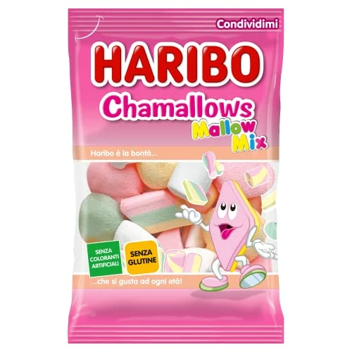 Haribo Chamallows Mallow Mix, Caramelle Marshmallow, Senza Glutine, Ideali per Feste e Dolci Momenti di Relax - 150gr