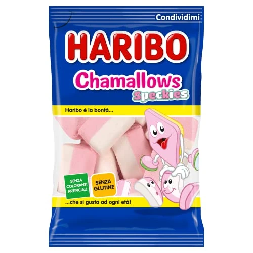 Haribo Chamallows Speckies Caramelle Marshmallow, Senza Glutine, 150g