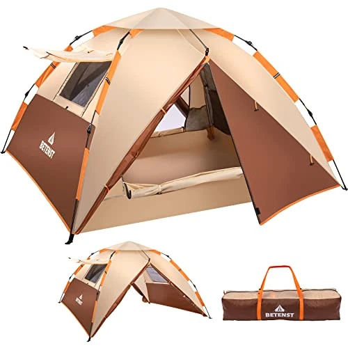 Offre limitée : Tente de Camping, Tente Pop up 3 Personnes, Tente Dôme Familiale Imperméable et Coupe-Vent avec 2 Fortes en Maille, 2 Fenêtres en Maille, 2 en 1 Double Couche pour Le Camping Randonnée de 66.20 EUR à 62.89 EUR (remise 5%)