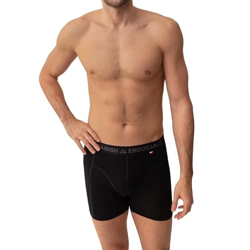 Oferta limitada: DANISH ENDURANCE Calzoncillos Hombre Boxer de Lana Merino, Transpirables, Pack de 1 o 2, con o Sin Bolsillo, Negro Melange, M de 34.95 EUR a 25.95 EUR (ahorro 26%)