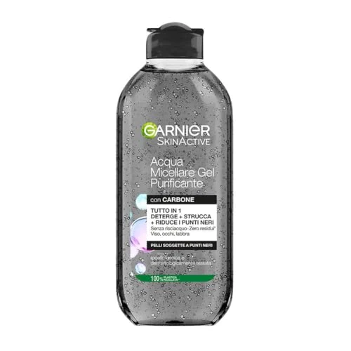 Garnier SkinActive Micellar Cleansing Gel with Charcoal Cleansing and Mattifying for All Skin Types No Rinse Vegan Formula 400ml