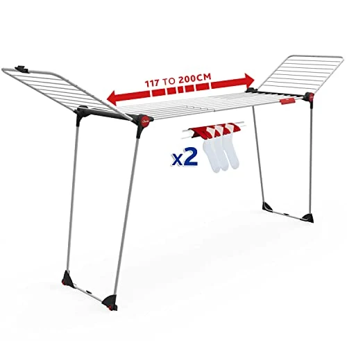 Oferta limitada: Vileda Infinity Flex | Tendedero Grande | Estante telescópico Extensible | Secador ya montado | Alas Altas de 84.99 EUR a 70.99 EUR (ahorro 16%)