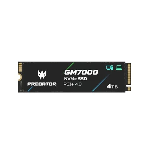 Zeitlich begrenztes Angebot: Acer Predator GM7000 Gaming SSD 4TB - bis zu 7400 MB/s Lesen - M.2 2280 NVMe PCIe Gen4 mit DRAM Cache, Internes Solid State Laufwerk für Laptop & Desktop PC - PS5 Kompatibel von 599.99 € auf 599.99 € (0.00% Rabatt)