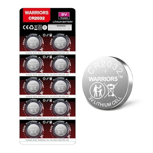 Offerta a tempo: Warriors 10X Batteria CR2032 3V al Litio – Confezione da 10 Pile a Bottone — 10% da 5,99 € a 5,40 €
