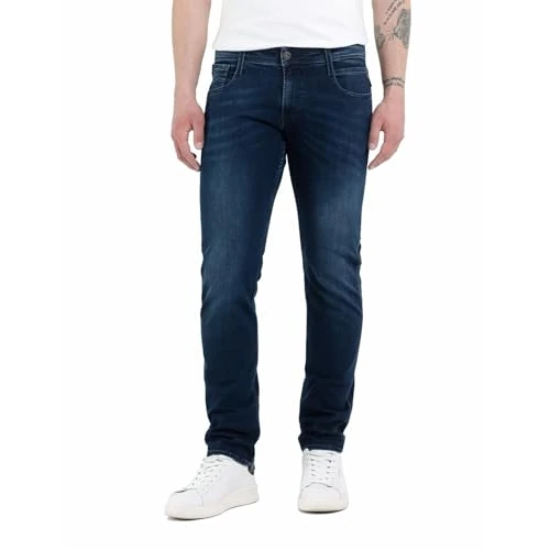 Limited-time offer: Replay Men's Jeans Anbass Slim-Fit Hyperflex Forever Dark with Stretch, Blue (Dark Blue 007), 28W / 30L from 101.05 £ to 101.05 £ (save 0.00%)