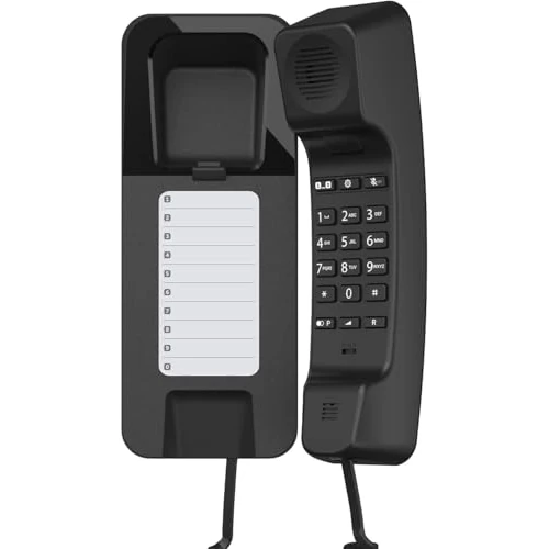 Limited-time offer: Gigaset Desk 200 - Téléphone Filaire Ultra Compact avec Cordon Extensible - 10 numéros abrégés - Rappel du dernier numéro - Compatible avec Les appareils auditifs, Noir from 36.63 GBP to 36.63 GBP (save 0%)