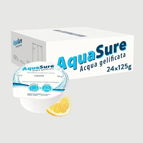 Offerta a tempo: Abbott Nutrition | AquaSure 24 Confezioni x125 g | Acqua Gelificata per il trattamento dietetico di soggetti affetti da disfagia e problemi della deglutizione | gusto Limone - 0.00% da 21.09 € a 21.09 €