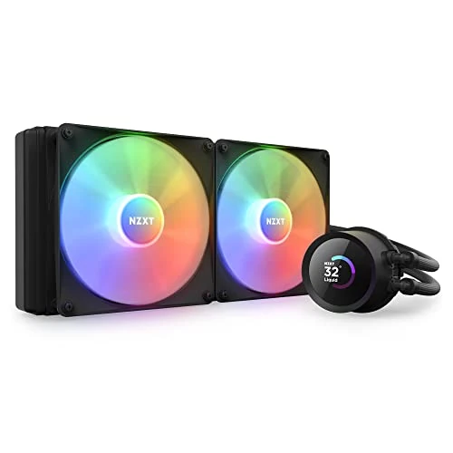 NZXT Kraken 280 RGB - RL-KR280-B1 - Refrigeración líquida CPU AIO 280mm - Pantalla LCD 1,54" personalizable - 2 ventiladores F140 RGB Core - Negro