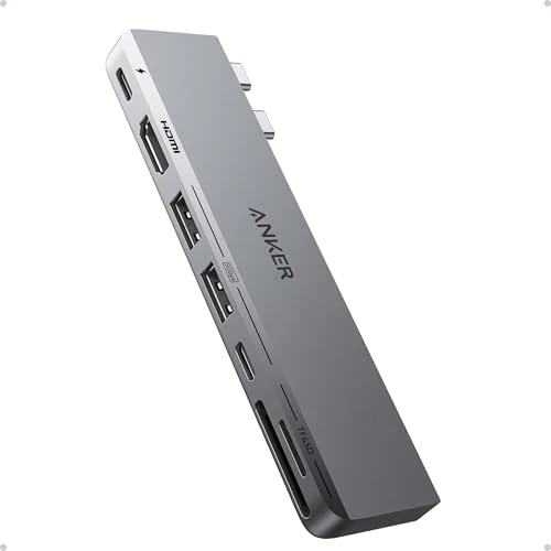 Anker USB C Hub para MacBook, Anker 547 USB-C Hub (7 en 2), Compatible con Puerto Thunderbolt 4, 4K HDMI, Type C y 2 Puertos de Datos Type A para MacBook Pro de 13 Pulgadas, MacBook Air M1/ M2