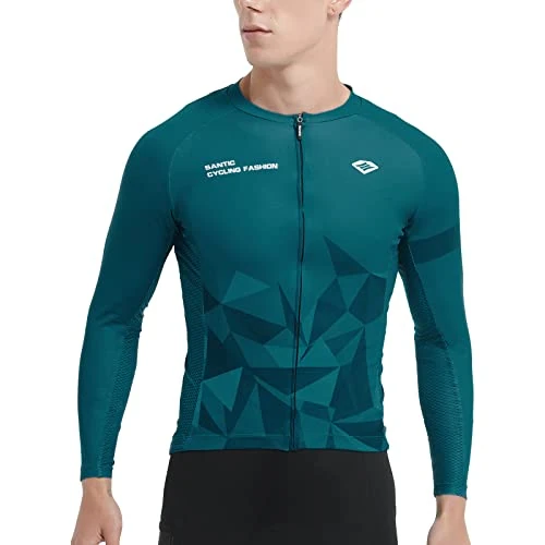 Limited offer: Santic Men's Cycling Jersey Long Sleeve Cycling Jersey Cycling Shirt Men with Pockets from 43.99 EUR to 30.79 EUR (save 30%)
