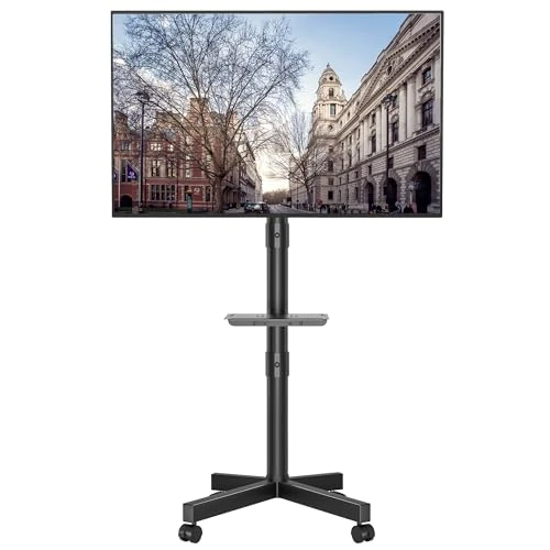 Offre limitee: BONTEC Support TV roulettes Support Tele Mobile pour Téléviseurs Plasma/LCD/LED de 23" à 60" avec Étagère, Support TV sur Pied avec roulettes Réglable en Hauteur jusqu'à 40 kg, Max VESA 400x400mm de 49.99 EUR a 45.99 EUR (economie 8%)