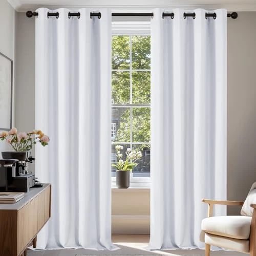 Limited-time offer: Deconovo Blackout Curtains Eyelet, Energy Saving Thermal Insulated Curtains, Noise Reduction Bedroom Curtains for Living Room, 55 x 118 Inch, Silver Grey, 2 Panels from 35.99 GBP to 35.99 GBP (save 0%)