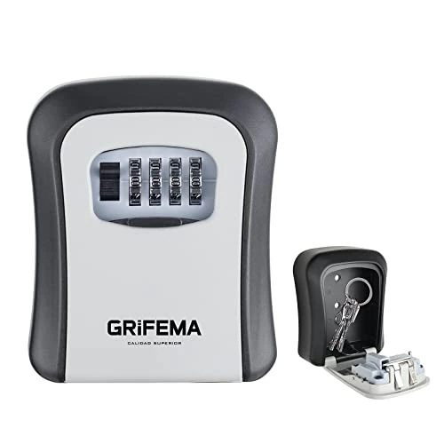 Offerta a tempo: GRIFEMA GA1003-1 Cassaforte per Chiavi Montata a Parete,Cassetta di Sicurezza a Chiave Impermeabile,Cassaforte Porta Chiavi da Esterno con 4 Cifre Combinazione Codice - 0.00% da 11.49 € a 11.49 €