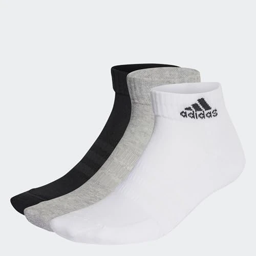 Offerta a tempo: adidas Unisex - Adulto Cushioned Sportswear Ankle Socks 3 Pairs, Medium Grey Heather / White / Black, 4.5-6 - 33% da 12.00 € a 8.01 €