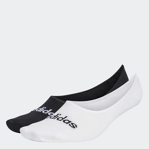 adidas Unisex - Adulto Thin Linear Ballerina Socks 2 Pairs, White/Black, 10.5-12.5