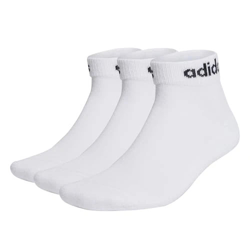 Limited-time offer: adidas Unisex Linear Ankle Cushioned Socks 3 Pairs, White/Black, 6.5-8 from 9.00 GBP to 3.82 GBP (save 58%)