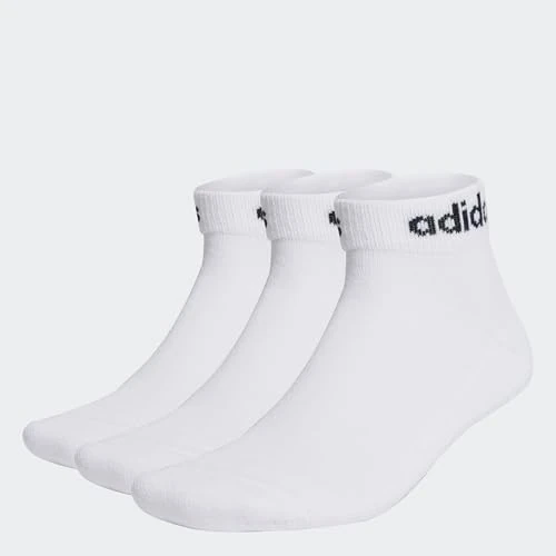 adidas uniseks-volwassene Linear Ankle Cushioned Socks 3 Pairs, White/Black, 37-40