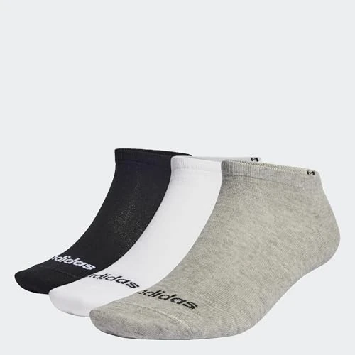 Offerta a tempo: adidas Unisex - Adulto Thin Linear Low-Cut Socks 3 Pairs, Medium Grey Heather / White / Black, 45-48 - 10% da 9.00 € a 8.10 €