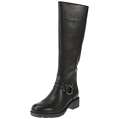 Offerta a tempo: Clarks Stivali da donna Hearth Rae moda, Pelle nera, 35 EU - 0.00% da 89.06 € a 89.06 €