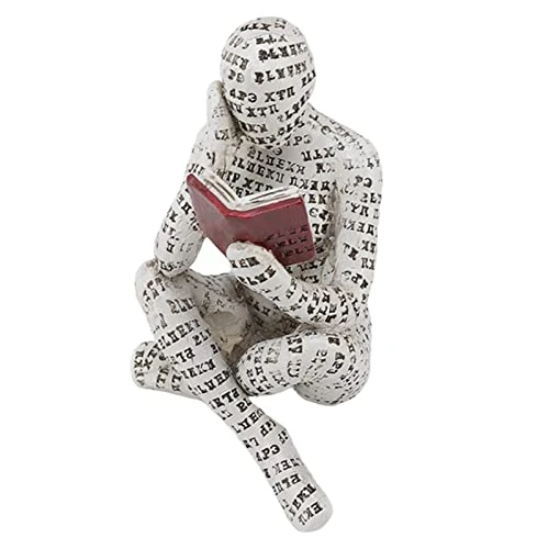 Limited-time offer: Fdit Reading Women Figurine, Pulp and Resin Thinker Statue Aesthetic Sculpture Modern Abstract Decoration for Office (A) from 20.72 GBP to 20.72 GBP (save 0%)