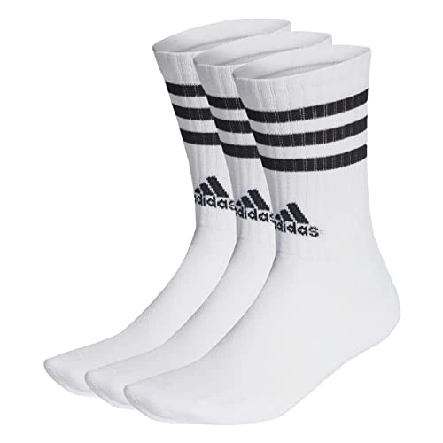 Limited-time offer: adidas Unisex 3-Stripes Cushioned Crew Socks 3 Pairs, White / Black, 13-14.5 UK from 7.99 GBP to 7.49 GBP (save 6%)