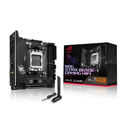 Zeitlich begrenztes Angebot: ASUS ROG Strix B650E-I Gaming WiFi 6E Socket AM5 Ryzen 7000 Mini-ITX Gaming Motherboard (PCIe 5.0, DDR5,10 + 2power Stages, 2xM.2 Steckplätze, USB 3.2 Gen 2x2 Type-C, WiFi 6E.) von 167.77 € auf 167.77 € (0.00% Rabatt)