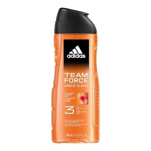 Offerta a tempo: adidas, Team Force Gel Doccia Bagnoschiuma 3 in 1 per Corpo, Capelli e Viso, Formula Vegana, 400ml - 35% da 3.18 € a 2.06 €