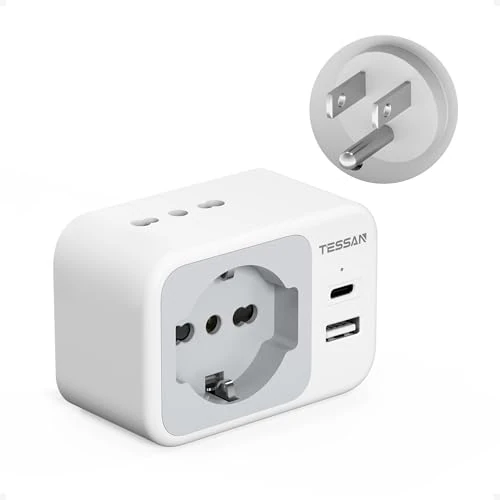 Offerta a tempo: TESSAN Adattatore Presa Americana con 2 USB, Presa USA Italia con 2 Prese IT e 1 Schuko, Presa Americana Adattatore Italiana per America, Canada, Messico, Thailandia ecc, Spina Tipo B - 0.00% da 21.99 € a 21.99 €
