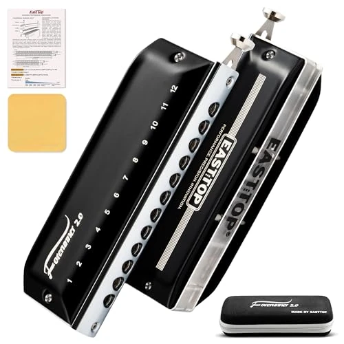Zeitlich begrenztes Angebot: EAST TOP Aktualisiert FORERUNNER 2.0 ohne Ventile Chromatische Harmonika 12-Loch 48 Töne C Key Chromatische Mundharmonika für Erwachsene, Anfänger und Studenten von 56.99 € auf 56.99 € (0.00% Rabatt)